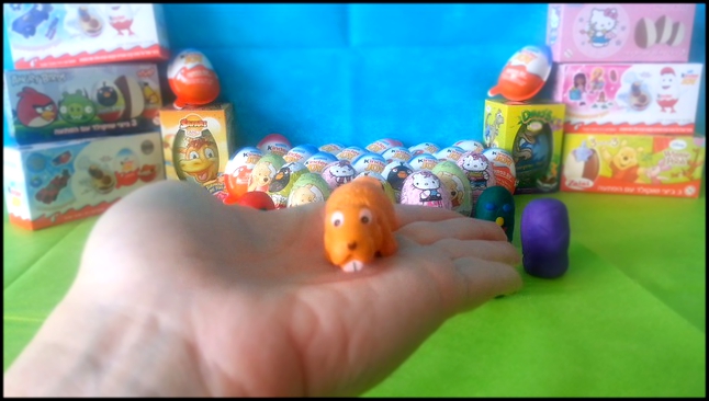 42 Surprise eggs Angry Birds Hello Kitty Disney Winnie the Pooh Kinder unboxing Part 1 