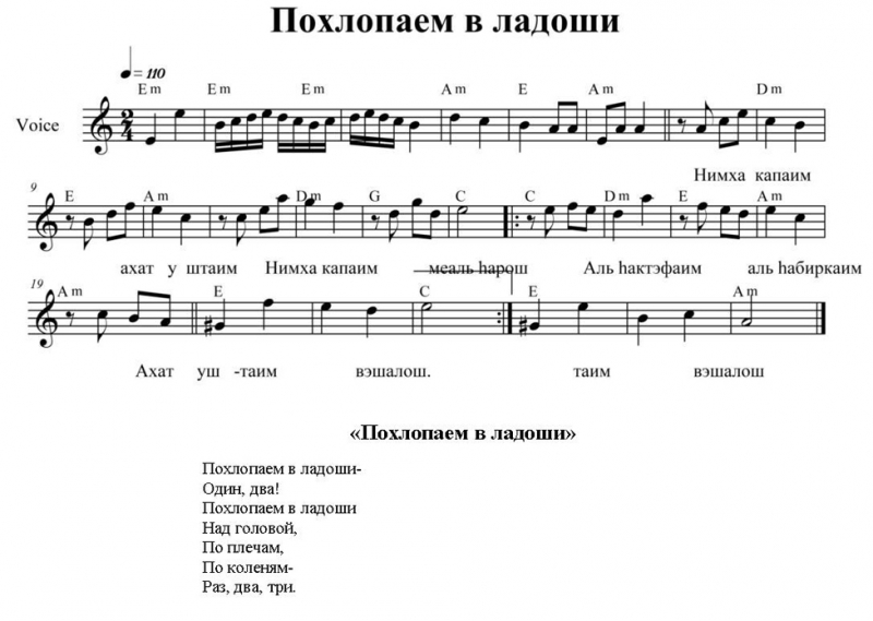 Детская песня-игра - Три хлопка над головой